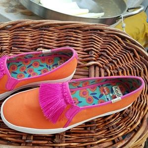 Keds Kate Spade Women's Loafers Orange Fringe